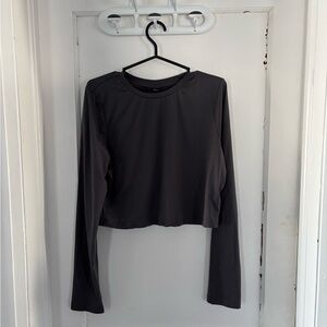 ✨3/$30✨ SHEIN Charcoal Grey Long Sleeve Crop Top | Tall | Size XL